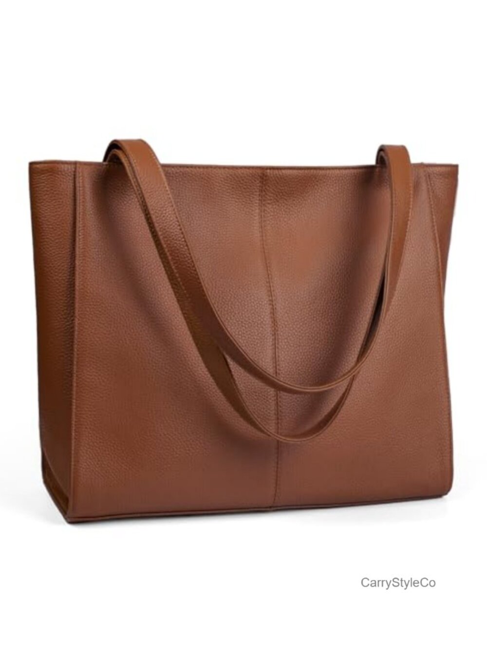Genuine Leather Tote Bag 14in Laptop Compartment Work Travel Purse